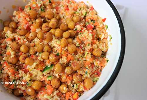 SALADE DE QUINOA ET CRUDITÉS AUX POIS CHICHES #VEGAN