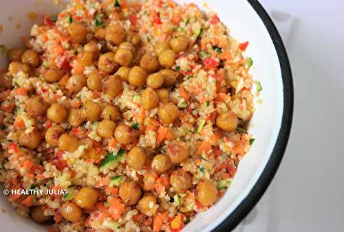 SALADE DE QUINOA ET CRUDITÉS AUX POIS CHICHES #VEGAN