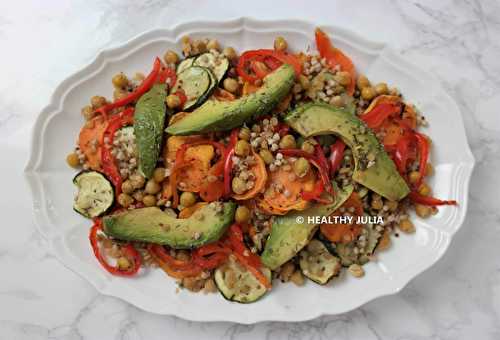 SALADE TIÈDE DE LÉGUMES RÔTIS AUX GRAINES