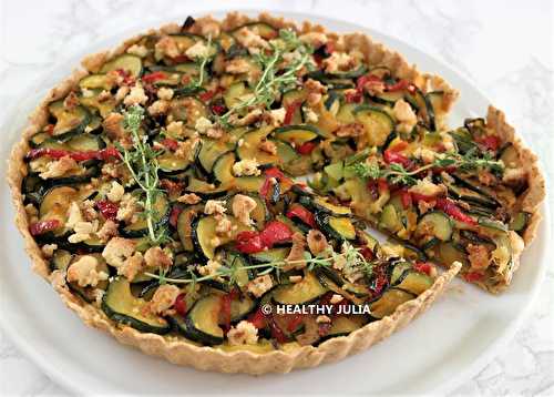 TARTE VEGAN AUX COURGETTES ET À LA FETA