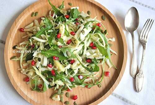 SALADE DÉTOX AU CHOU, POMME ET ROQUETTE #VEGAN