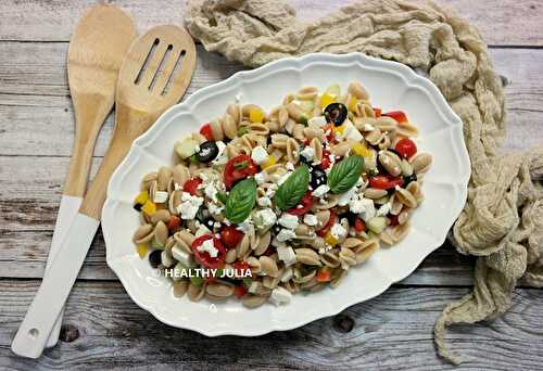 SALADE DE PÂTES COMPLÈTES À LA GRECQUE