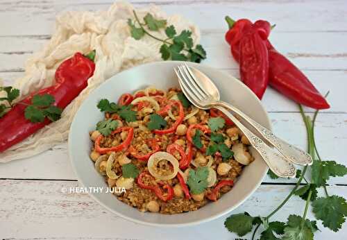 CURRY D'ÉPEAUTRE AUX POIS CHICHES ET POIVRON #VEGAN