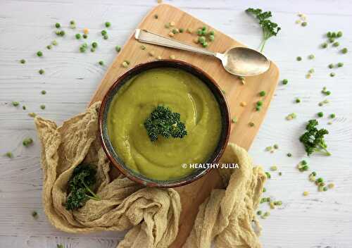 VELOUTÉ DE POIS CASSÉS ET PETITS POIS AU LAIT DE COCO #VEGAN