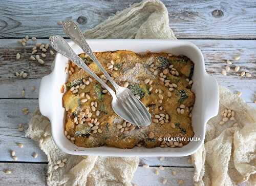 GRATIN DE COURGETTES À L'AIL ET AUX PIGNONS #VEGAN