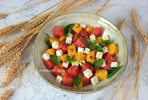 SALADE DE PASTÈQUE, MANGUE ET FETA