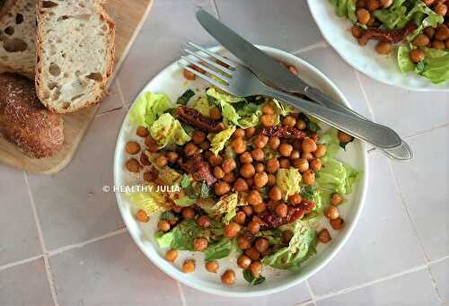 SALADE DE POIS CHICHES RÔTIS AUX ÉPICES, TOMATES ET MENTHE #VEGAN