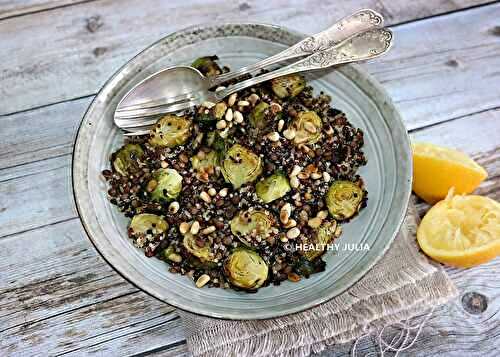 SALADE DE LENTILLES, QUINOA ET CHOUX DE BRUXELLES #VEGAN