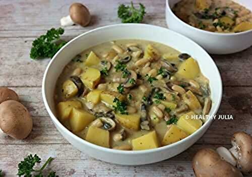 RAGOÛT DE CHAMPIGNONS, HARICOTS BLANCS ET POMMES DE TERRE #VEGAN