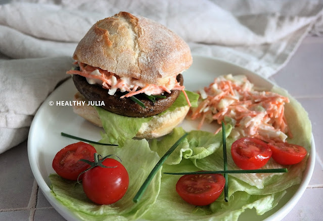 BURGERS DE PORTOBELLOS AU COLESLAW #VEGAN