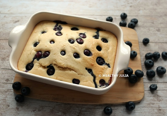 PANCAKES AUX MYRTILLES AU FOUR #VEGAN