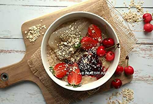 PORRIDGE À LA POIRE ET AUX FRUITS ROUGES #VEGAN