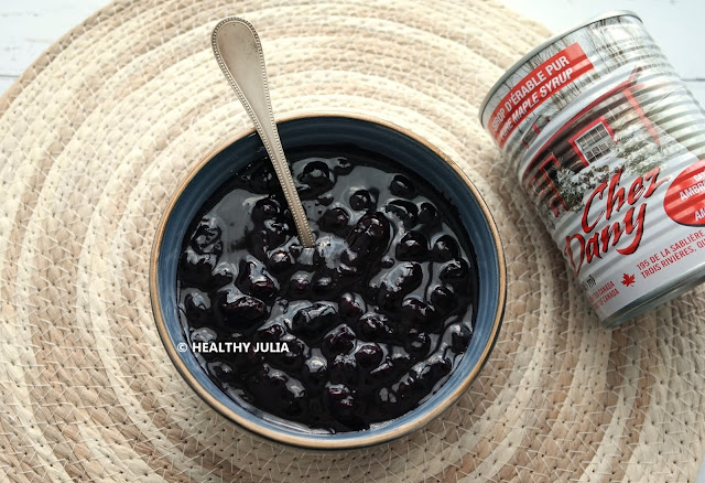 COMPOTE DE BLEUETS AU SIROP D’ÉRABLE #VEGAN