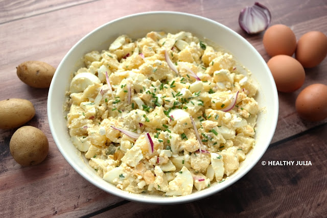 SALADE LÉGÈRE ET PROTÉINÉE DE POMMES DE TERRE ET ŒUFS DURS