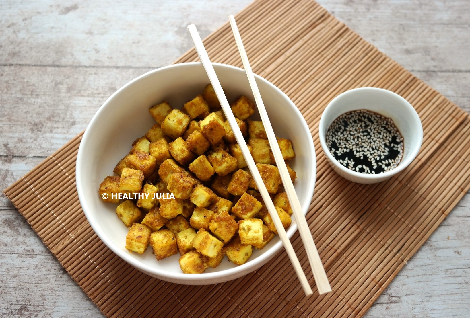 DÉS DE TOFU RÔTIS AUX ÉPICES #VEGAN