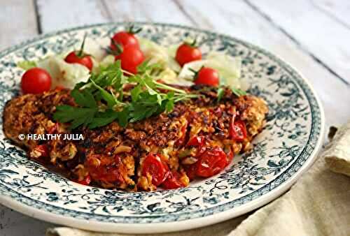 OMELETTE AUX FLOCONS D'AVOINE ET TOMATES CERISES