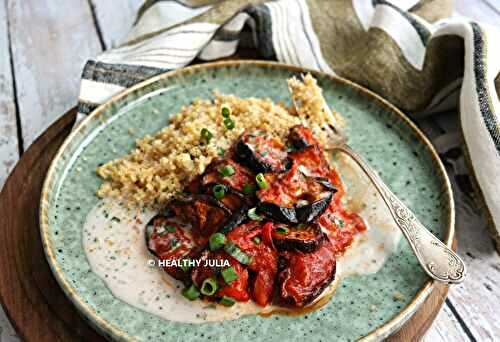 RAGOÛT D'AUBERGINES AUX TOMATES ET SAUCE COCO AUX ÉPICES #VEGAN