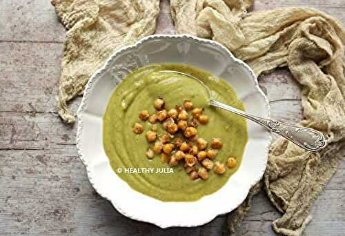 VELOUTÉ DE COURGETTES AUX POIS CHICHES RÔTIS #VEGAN
