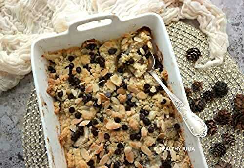 CRUMBLE POIRE ET BANANE AU CHOCOLAT #VEGAN