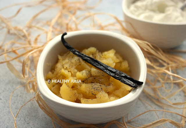 POMMES CUITES AU SIROP DE VANILLE (MICRO-ONDES) #VEGAN