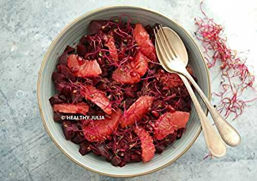 SALADE DE BETTERAVE, PAMPLEMOUSSE ET GRENADE #DÉTOX #VEGAN