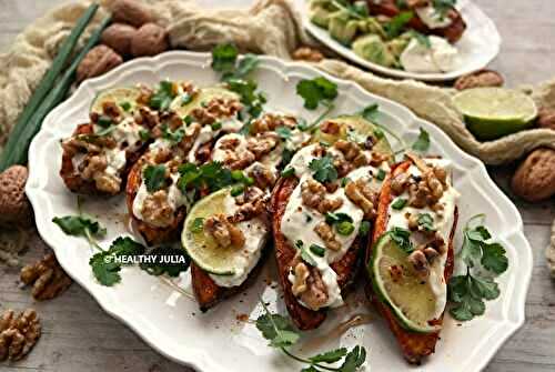 PATATES DOUCES AU YAOURT, NOIX ET SIROP D'ÉRABLE