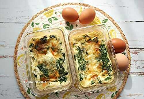 QUICHE SANS PÂTE PROTÉINÉE AUX ÉPINARDS (MEAL PREP)