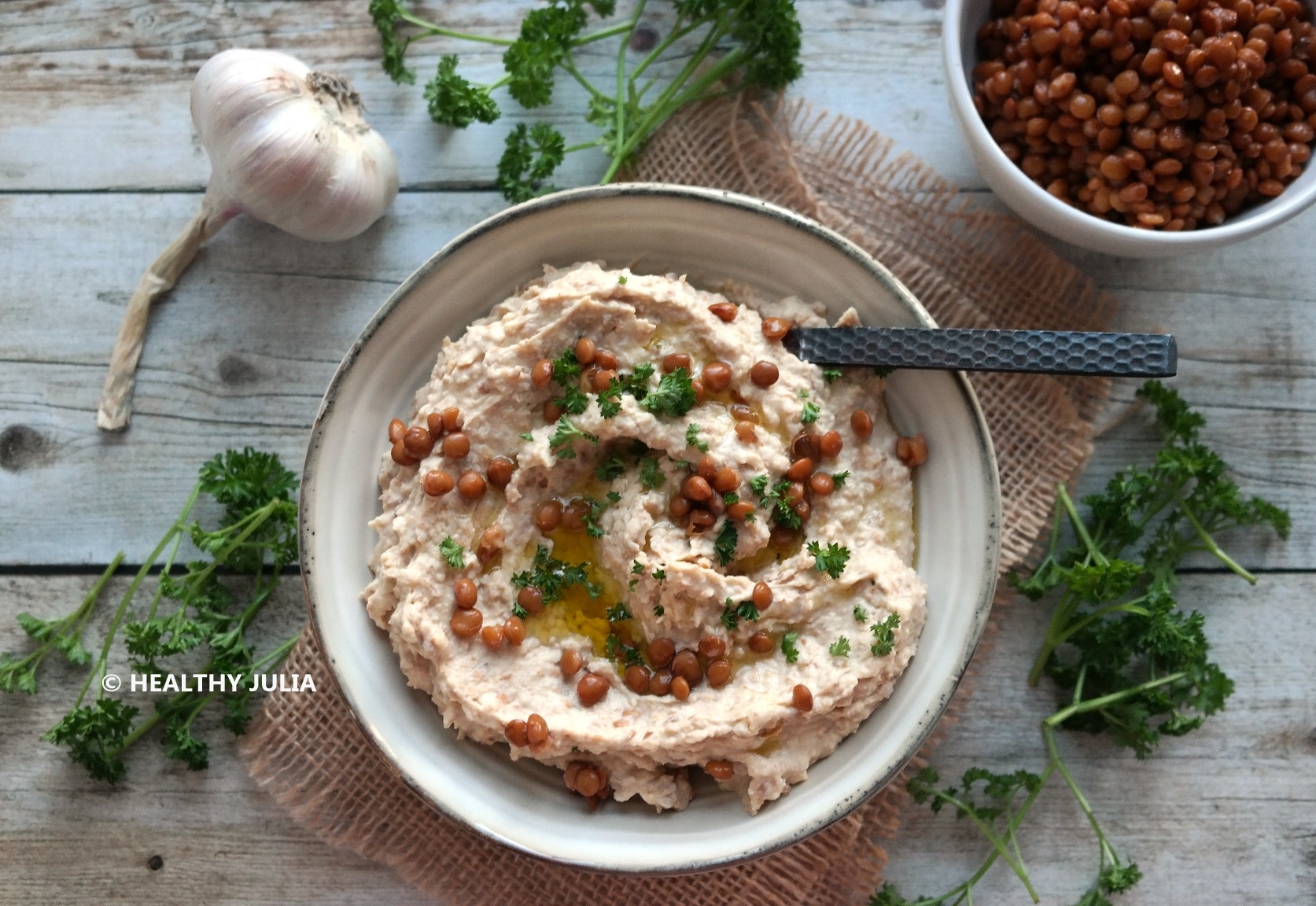HOUMOUS DE POIS CHICHES ET LENTILLES #VEGAN