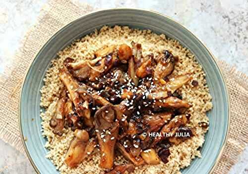 COUSCOUS AUX PLEUROTES FAÇON SHAWARMA #VEGAN