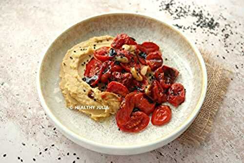 TOMATES CONFITES ET PURÉE DE POIS CHICHES #VEGAN