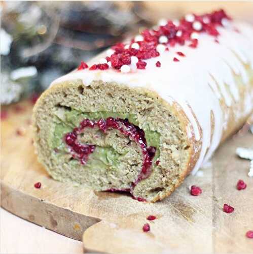 Bûche matcha & framboises