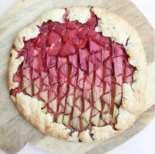 Tarte rhubarbe et fraises