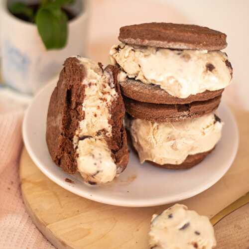 Double cookies ice cream sandwich