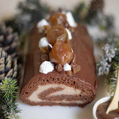 Bûche de Noël marrons & chocolat