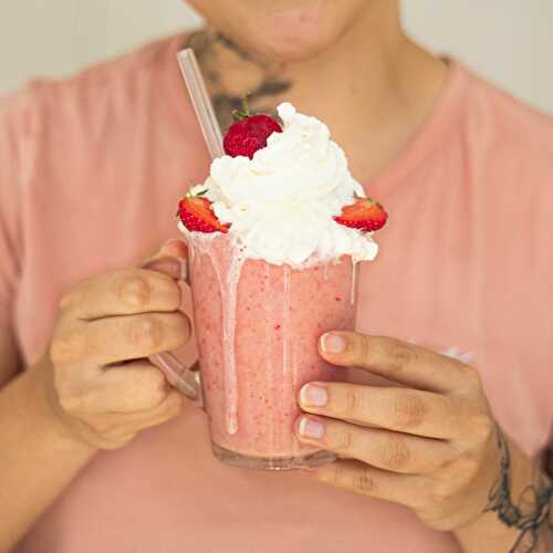 Milshake vegan fraise banane