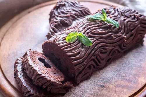 Bûche de noël vegan au chocolat et châtaigne