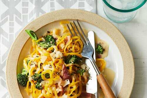 Carbonara de courge et brocolis