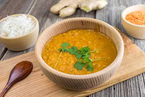 Dahl de lentilles corail au lait de coco