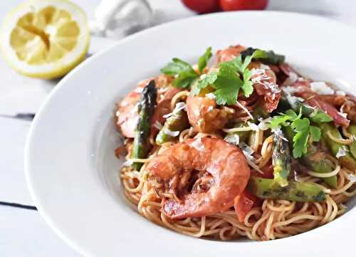 Gambas et spaghettis