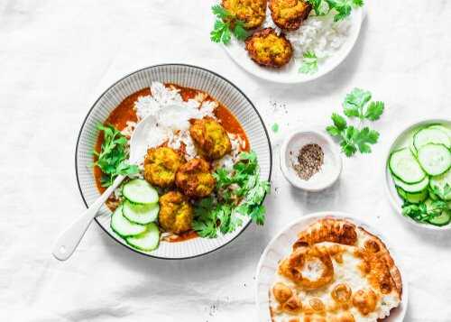Kofta de courgettes et sauce au curry healthy