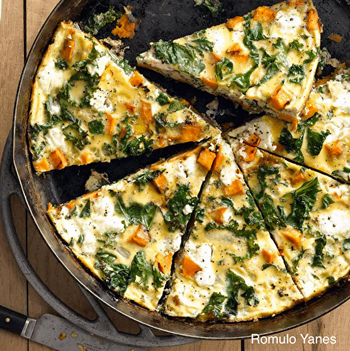 Omelette au chou frisé de patate douce