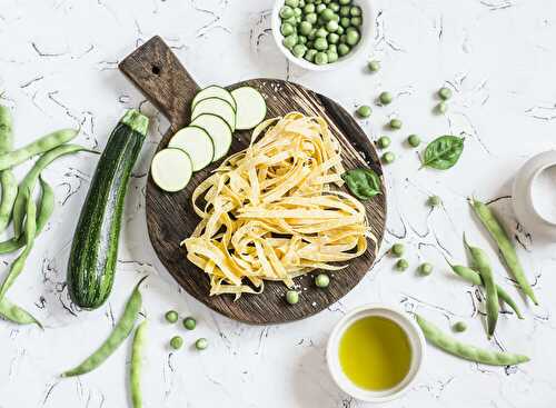 Pâtes aux courgettes et au bacon