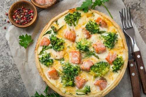 Quiche au brocoli et saumon fumé