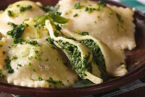 Raviolis chèvre épinards