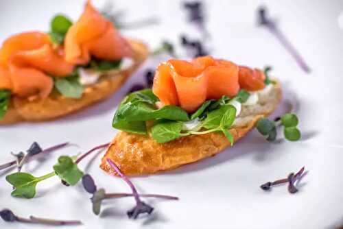 Tartines de patates douces au saumon fumé