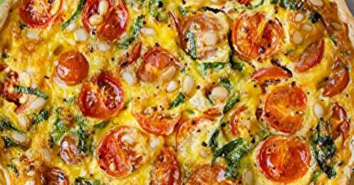 La quiche à l’italienne : tomates, basilic et pignons de pin !