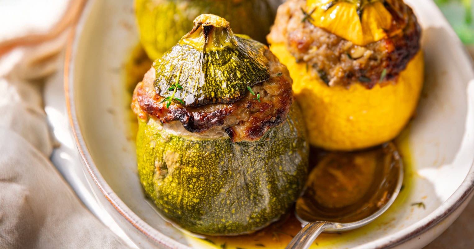 La recette des courgettes rondes farcies à la viande hachée !