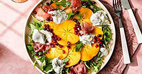 La salade d’hiver : burrata, kaki, grenade et jambon italien !