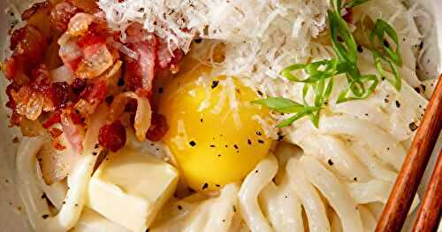 Les nouilles udon carbonara