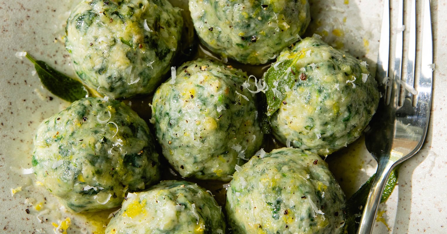 Les gnudi ricotta-épinards à la sauge